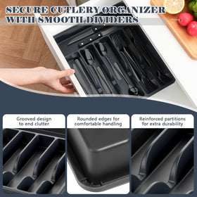 BEWOS drawer storage box keeps all utensils neatly separated for quick access.