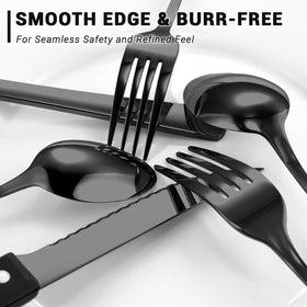 BEWOS elegant dining table with flatware ready for a refined meal setting.