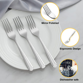 Ergonomic BEWOS forks provide comfortable grip during meals