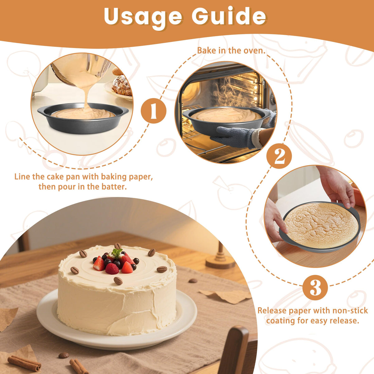 BEWOS pans feature ergonomic heat-resistant handles for safe, easy transfer