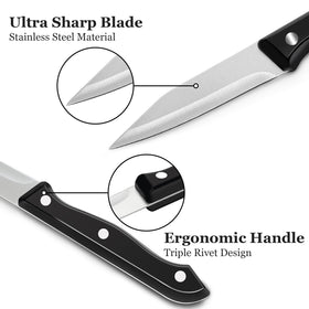 BEWOS ergonomic triple rivet handle provides secure, comfortable grip.