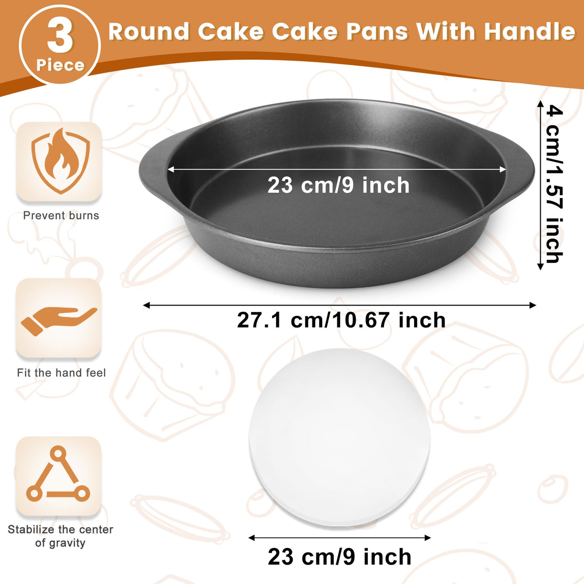BEWOS parchment paper sheets arranged with pans for mess-free baking sessions