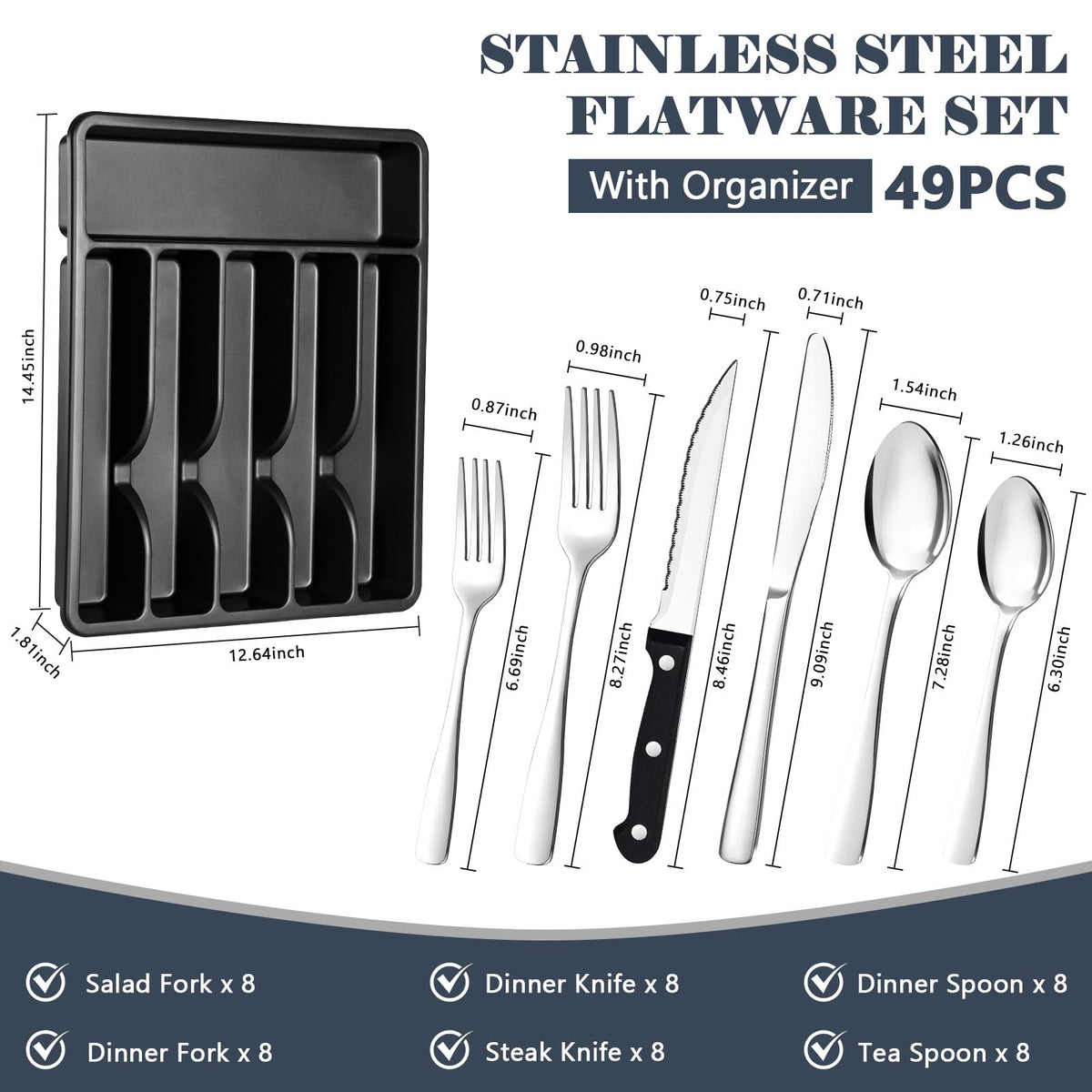 BEWOS stainless steel dinner spoons with mirror finish for daily meals.
