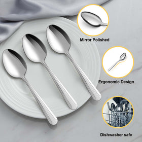 BEWOS stainless steel teaspoons showing durable construction for meals