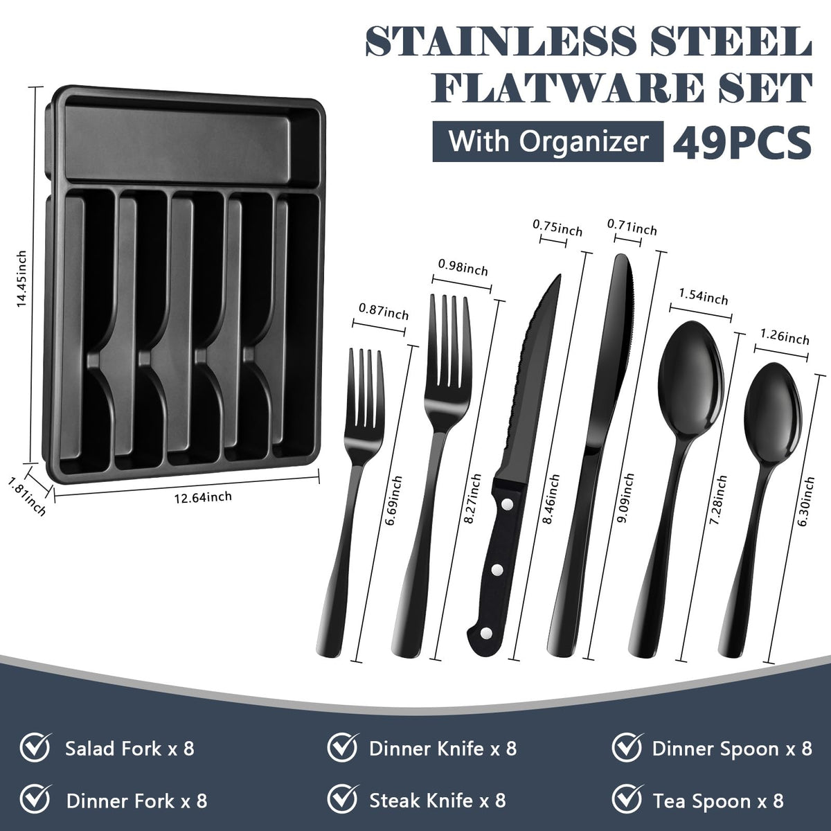 BEWOS three-prong serrated steak knives slicing smoothly for clean cuts.