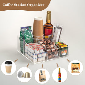 BEYGORM acrylic coffee bar station organizer clear design enhances countertop spaciousness