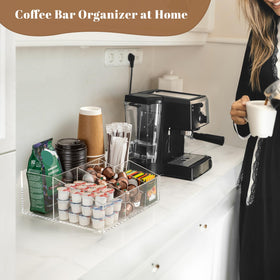 BEYGORM acrylic coffee bar station organizer suited for office breakrooms and kitchens