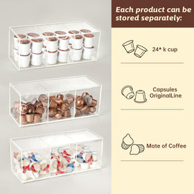 BEYGORM clear coffee bar stand adds brightness and space to your counter.