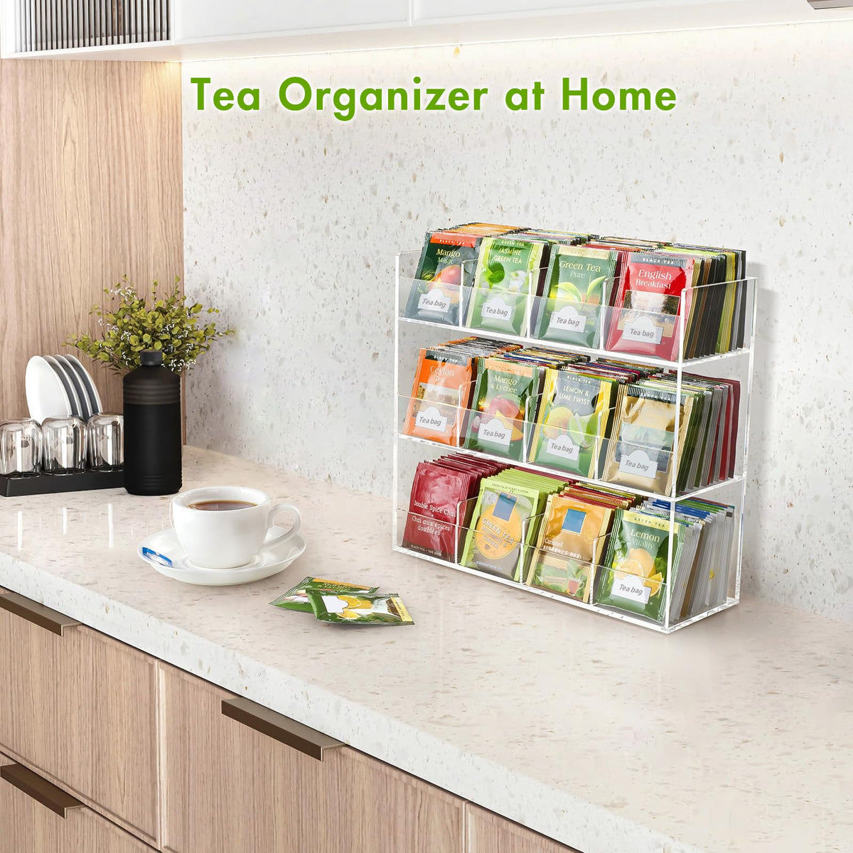 BEYGORM countertop tea bag storage for easy access during busy mornings