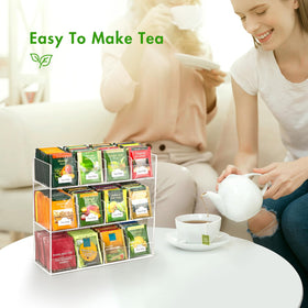 BEYGORM vertical tea bag caddy fits cabinet or counter for quick tea selection