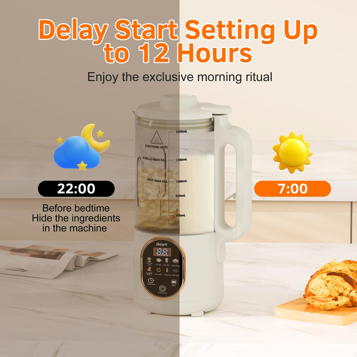 Beyn self-cleaning function in action for quick cleanup