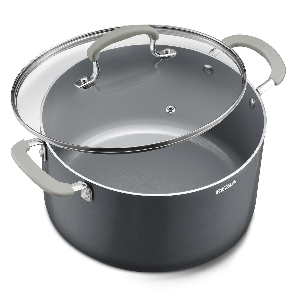 BEZIA 6qt stock pot with lid for steady weeknight simmering