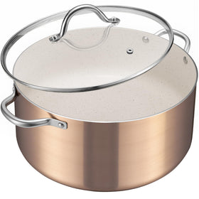 BEZIA 8-qt stock pot with golden exterior for a premium kitchen look and durable performance