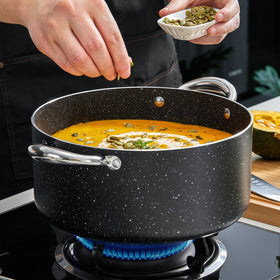 BEZIA 8qt pot ready for stews and soups on any burner.