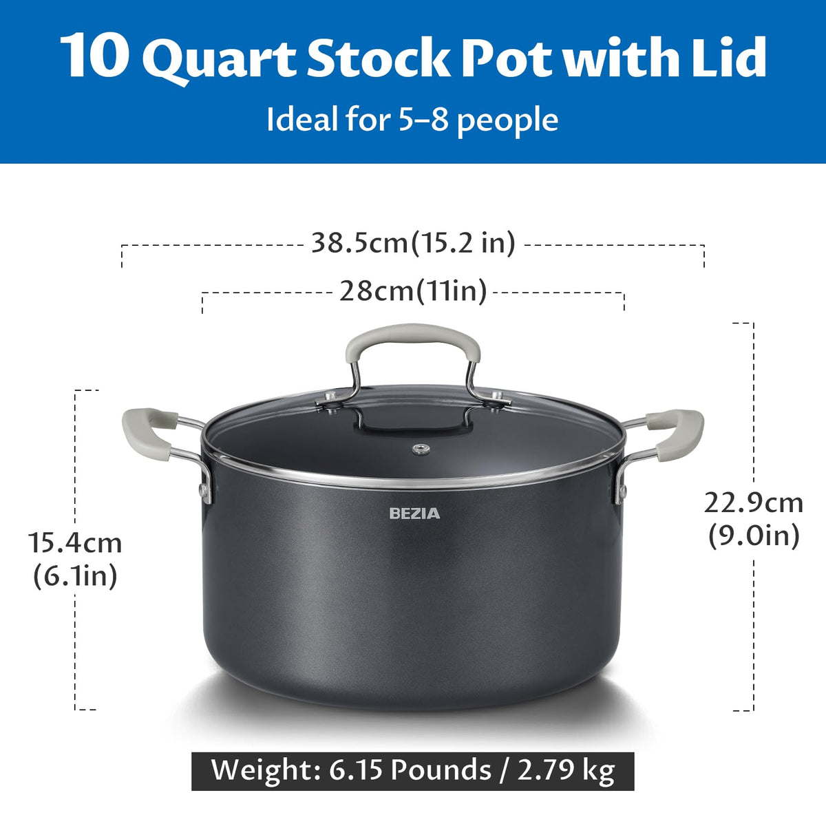 BEZIA batch-cooking-friendly pot supports cooking in large quantities.