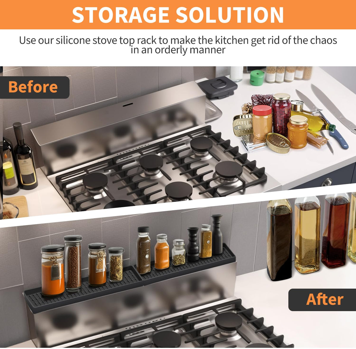 BFONS two partitions spice rack showing modular design for organized storage.
