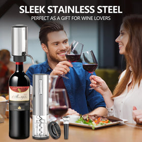 BGFOX electric wine opener in action removing a cork quickly