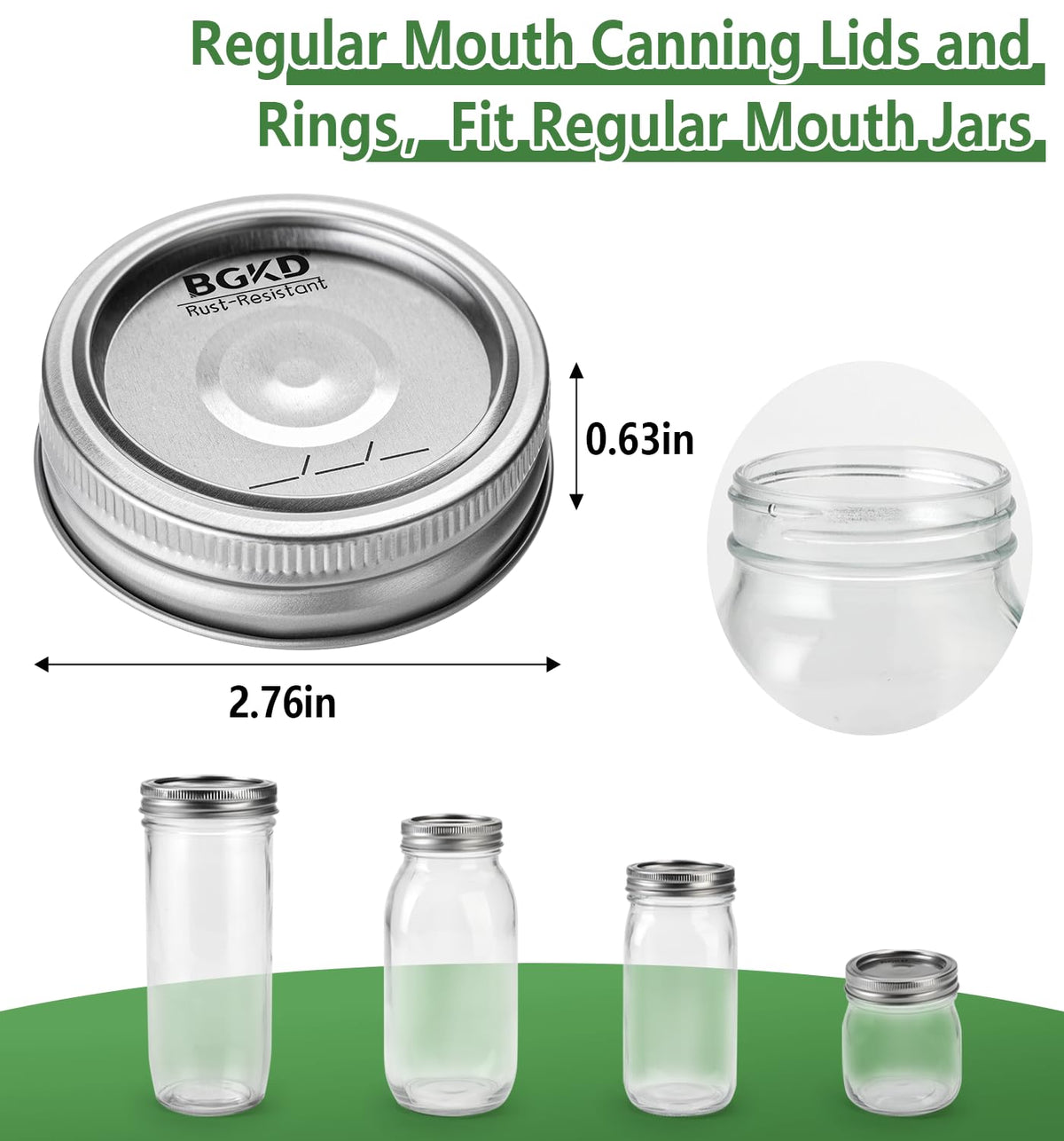 BGKD 48pcs regular-mouth rings offering a tight, reusable seal