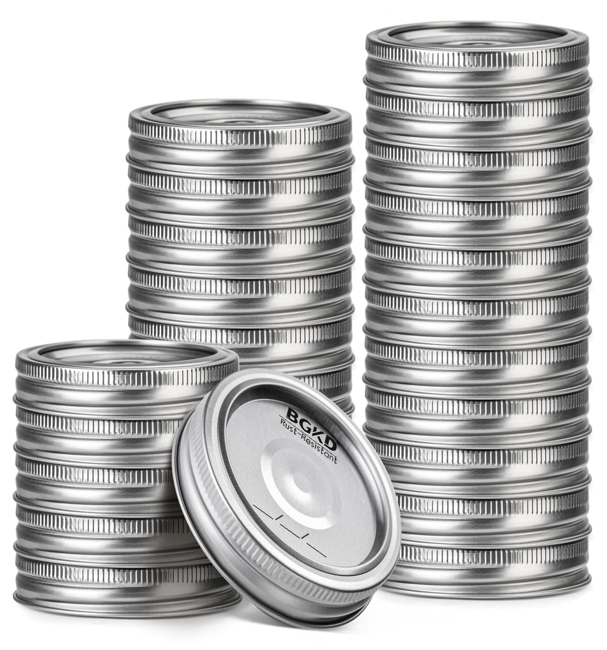 BGKD 48pcs rust-proof regular-mouth lids for durable jar sealing