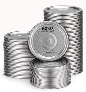 BGKD wide-mouth lids pack shown for easy canning and storage