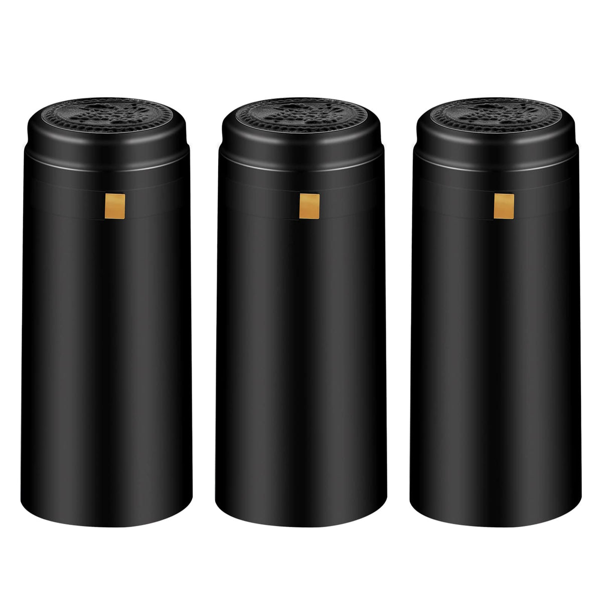 BGMAXimum PVC heat shrink capsules in matte black for a professional bottle finish.