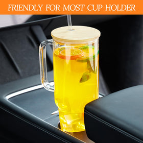 Car-friendly 40 oz BGRAING tumbler fitting most cup holders during commutes