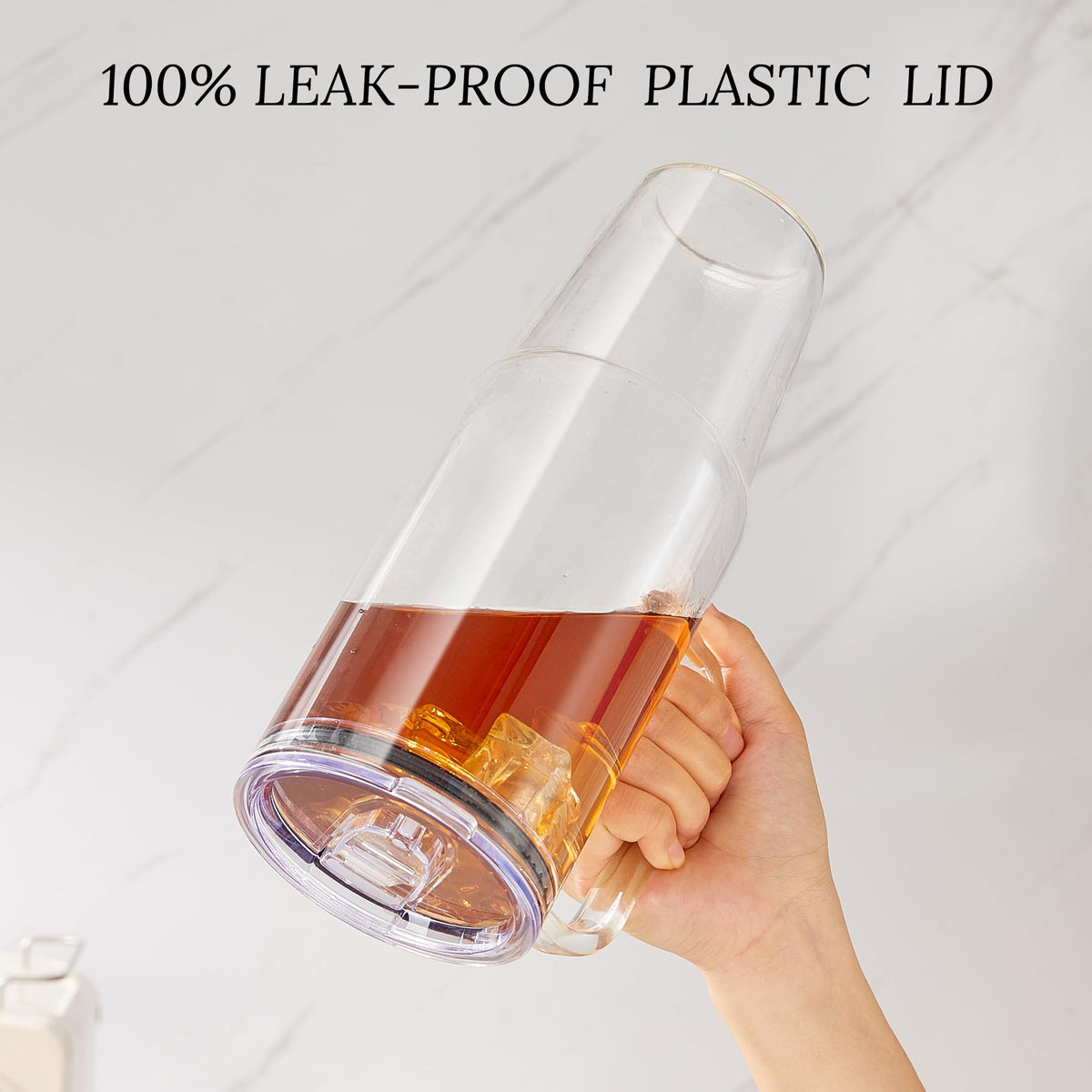 Dishwasher-safe BGRAING glass tumbler with included straw brush for easy cleaning