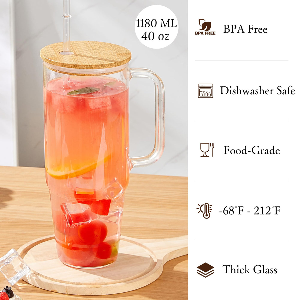BGRAING large-capacity 40 oz tumbler ideal for all-day hydration