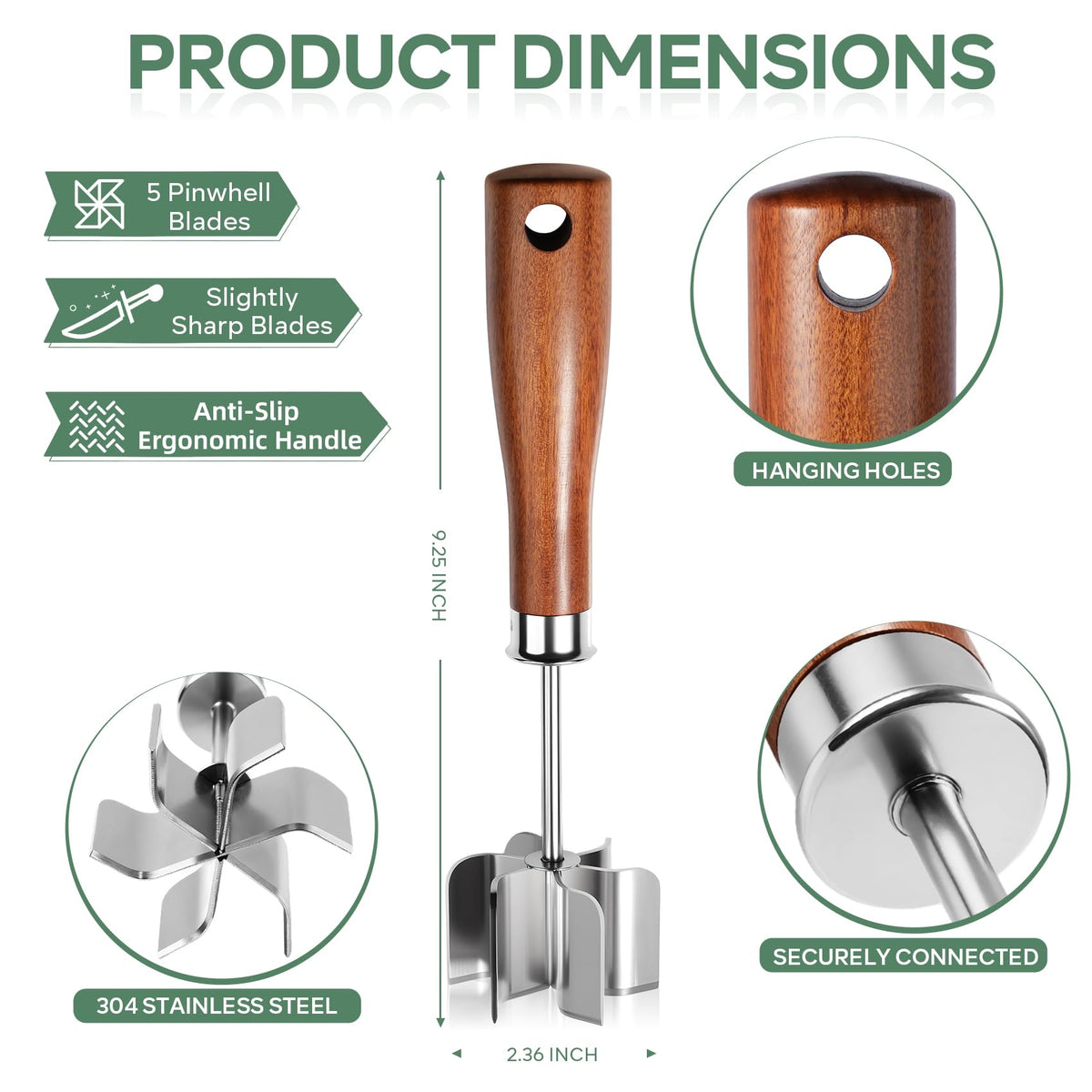 BGWARA ground meat chopper breaks down beef and turkey quickly and evenly.