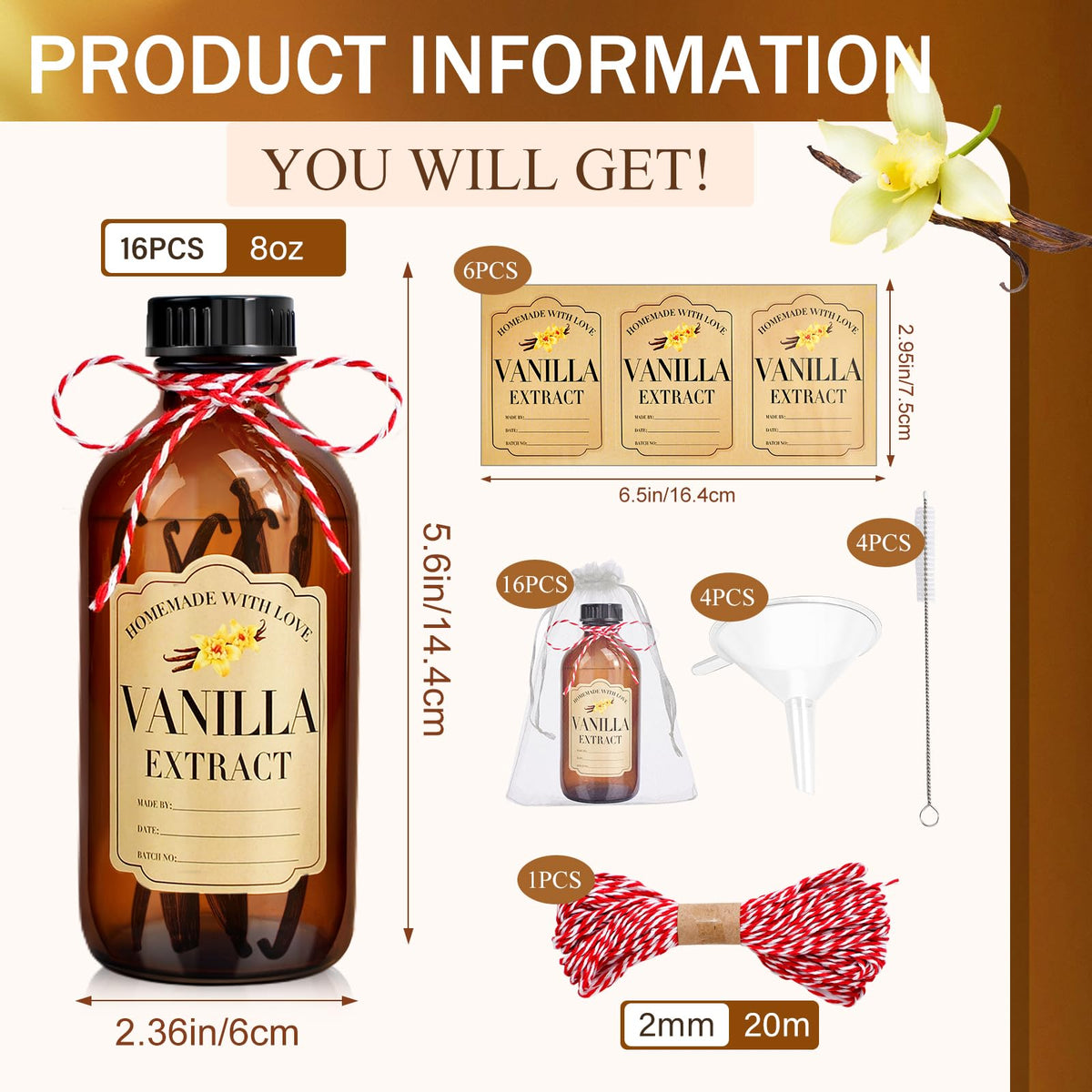 BHHQHH amber glass bottle with twist cap preserves aroma and prevents leaks.