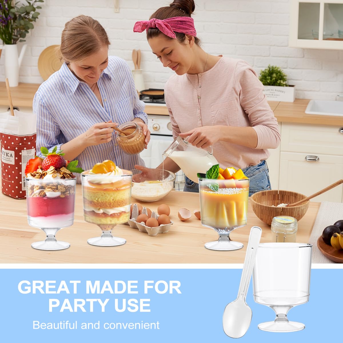 BHHQHH disposable dessert cups enable quick cleanup at gatherings.