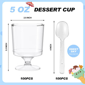 BHHQHH spoons included with clear cups for easy serving and portion control.