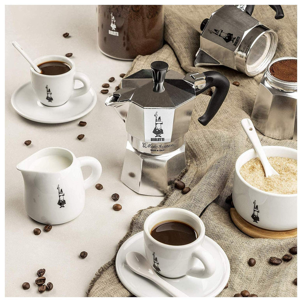 Bialetti 6877 funnel close up highlights durable aluminum for lasting performance