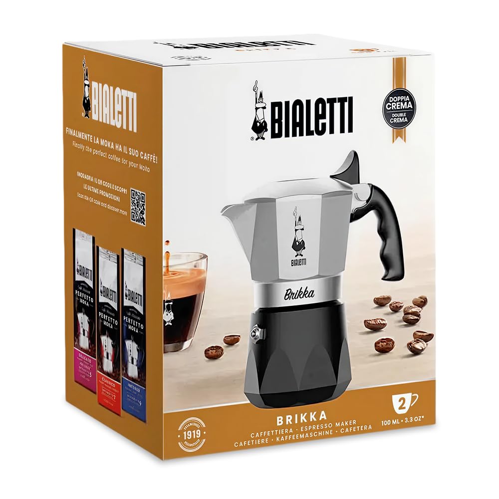 Bialetti Brikka measuring-cup-water-fill shows precise water level for consistent brews.