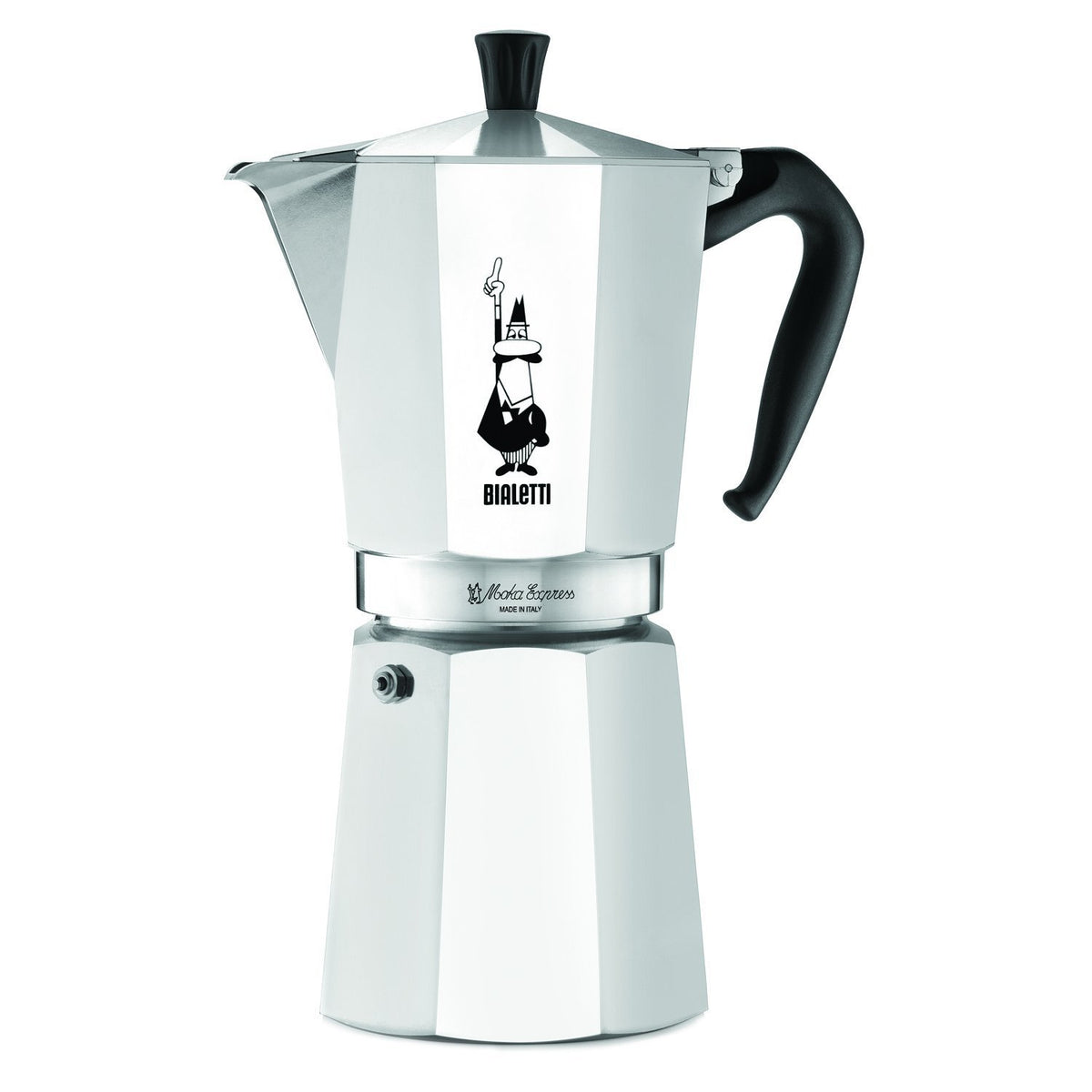 Bialetti Moka Express 12-cup on the stovetop for authentic Italian espresso.