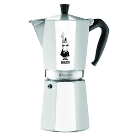 Bialetti Moka Express 12-cup on the stovetop for authentic Italian espresso.