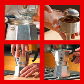 Bialetti Moka Express brew process in action for authentic Italian coffee