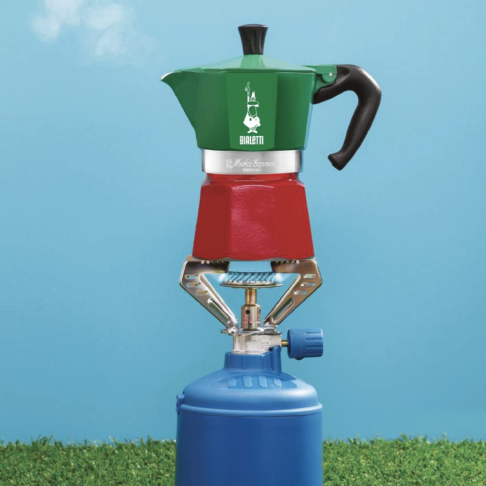 Bialetti Moka Express Italia green 6-cup pot for vibrant everyday coffee rituals