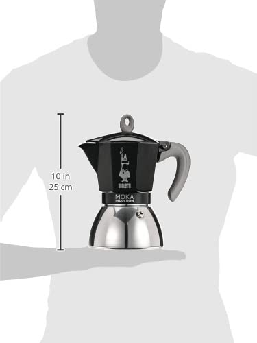 Bialetti Moka Induction aluminum upper with stainless steel boiler for induction compatibility.