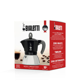 Bialetti Moka Induction upper aluminum part detail emphasizes quick, even heat transfer.