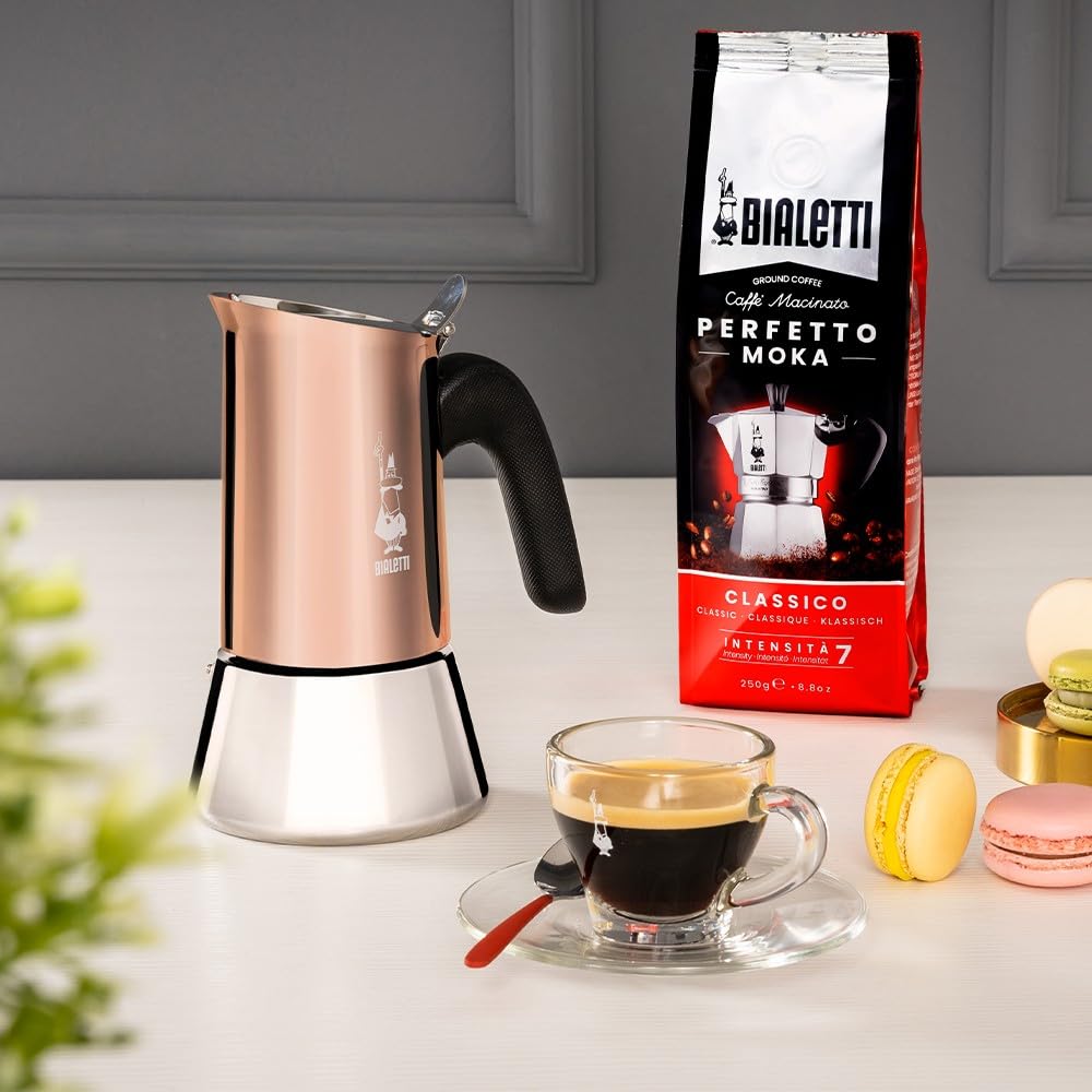 Bialetti Venus on induction stove ready for quick espresso