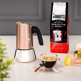 Bialetti Venus on induction stove ready for quick espresso