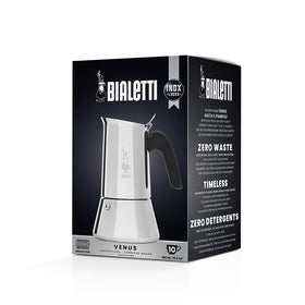 Bialetti Venus on a stovetop shows quick extraction and rich aroma.