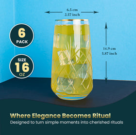 Biandeco hand-cut glassware adds visual depth to mojitos and juices