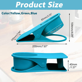 Biaungdo blue cup holder clip attaches to desk edge.