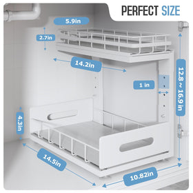 Biboraya dual pull-out drawers close-up showing accessible storage