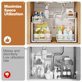 Biboraya rust-resistant coating keeps the organizer looking fresh in kitchens and baths