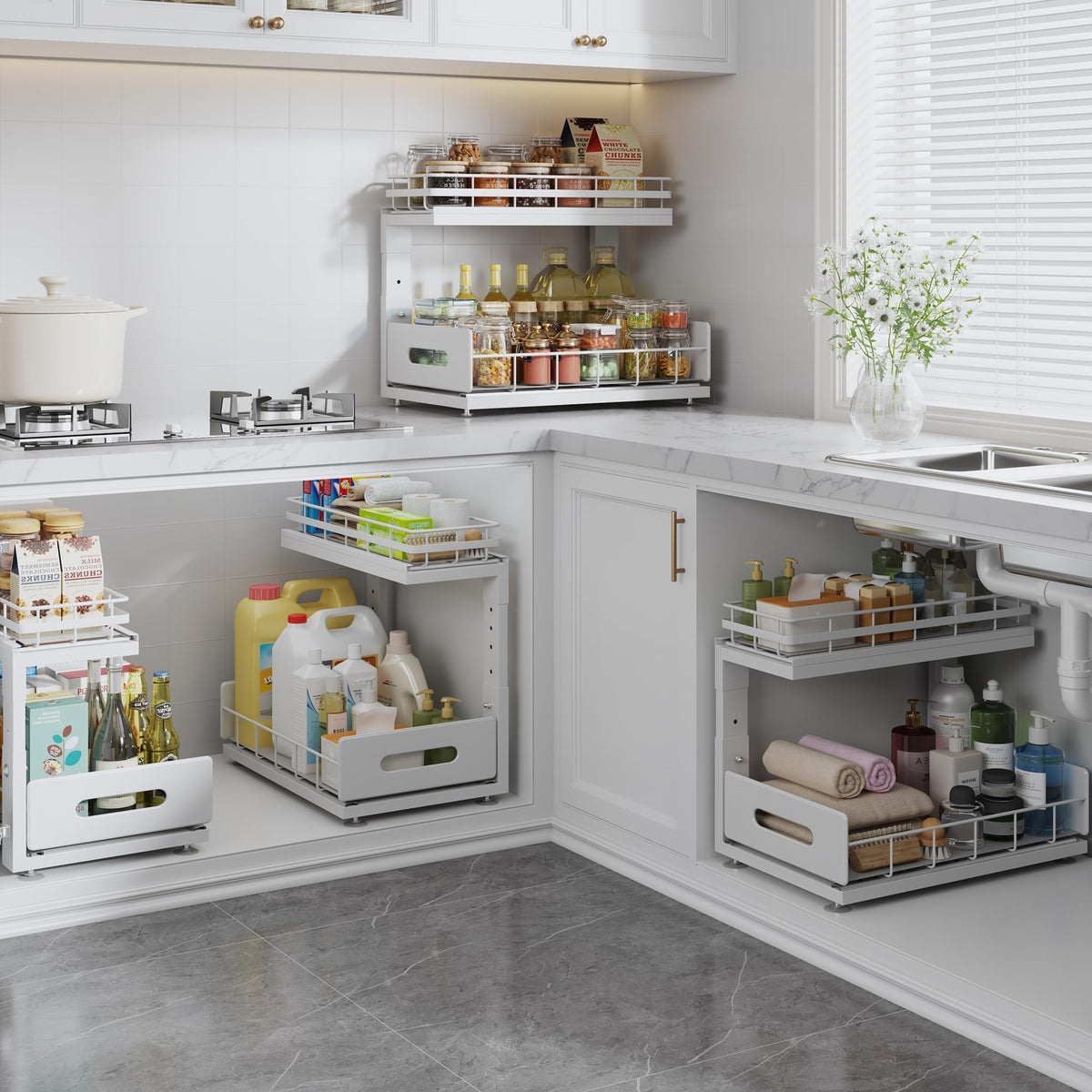 Biboraya white two-pack organizer provides compact storage