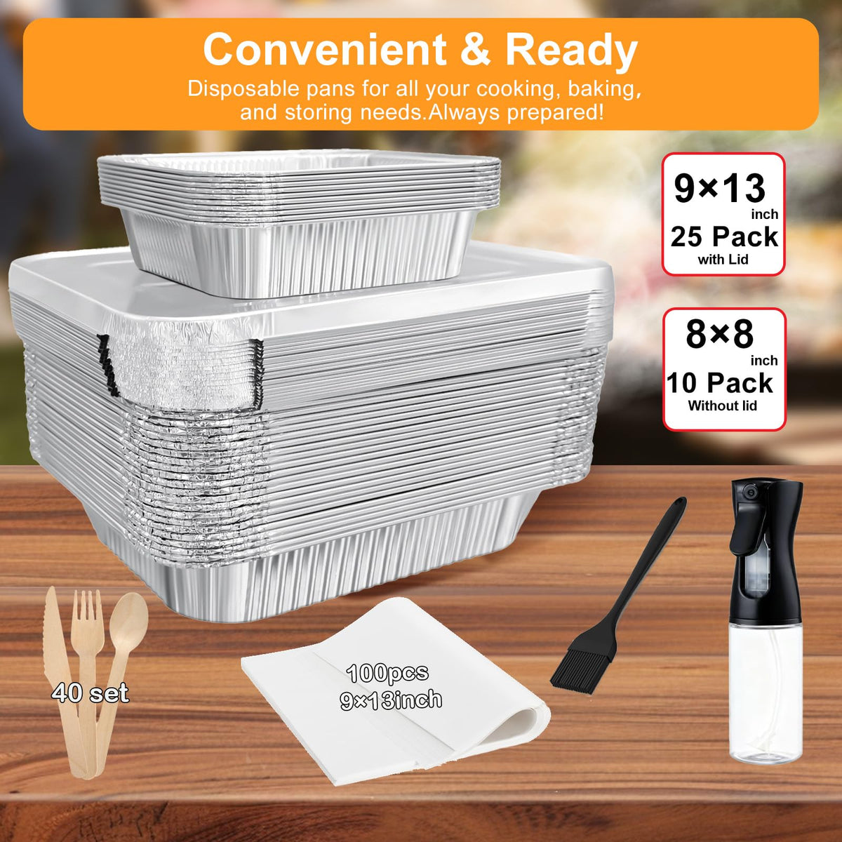 BIBRADAA 8x8 pans for convenient portioning and serving.