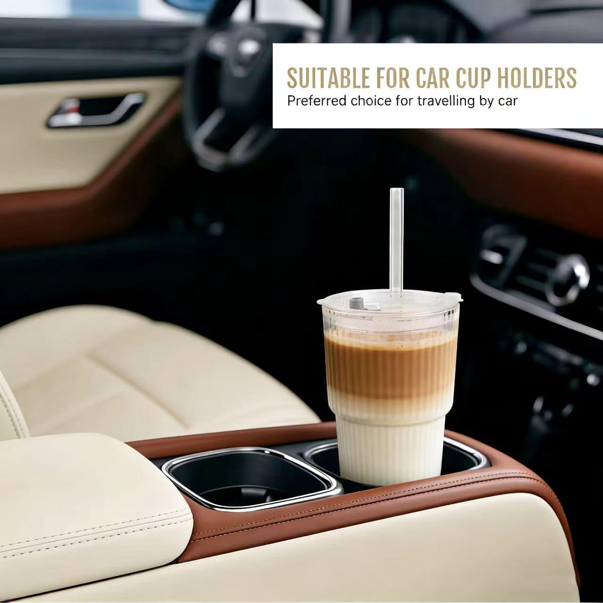 BiBrenies glass straw included supports eco-friendly sipping with cold beverages.
